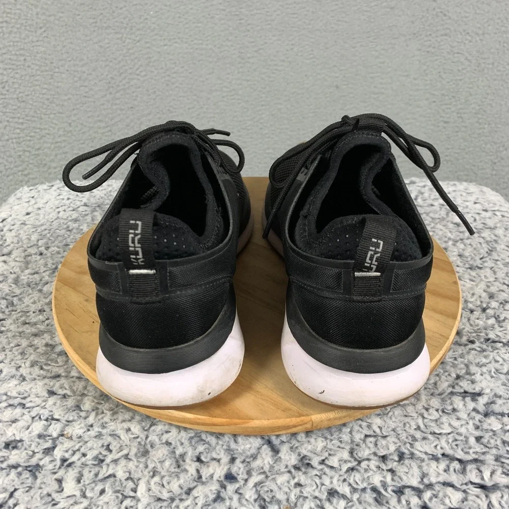 Kuru Atom Sneakers Women's 8 Black/White/Gum Mesh Athletic Running Walking Shoes